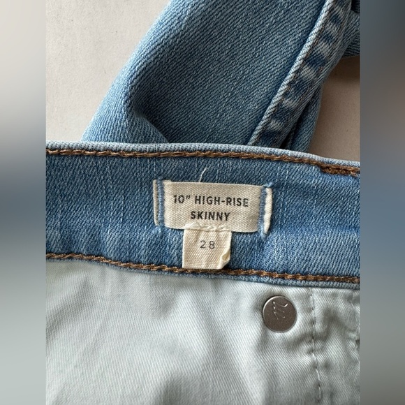 MADEWELL Woman's Light Wash Button Fly High Rise Skinny Jeans, Size 28 - Picture 5 of 12